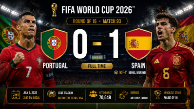 Portugal 0–1 Spain, AT&amp;T Stadium, attendance 70,649, referee Anthony Taylor
